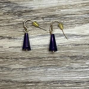 Purple Stone Drop Earrings